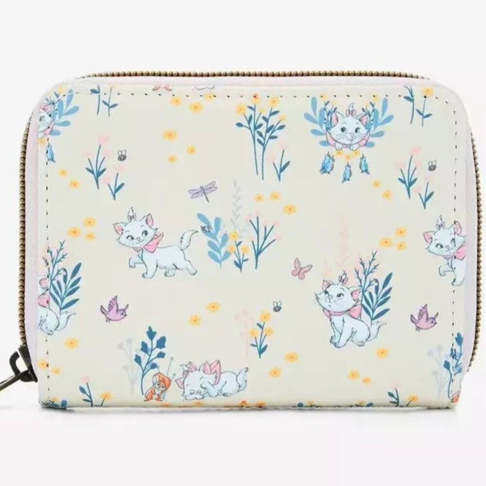 Loungefly Disney Aristocats Marie Wallet Floral Pattern Zip Around - Picture 2 of 4